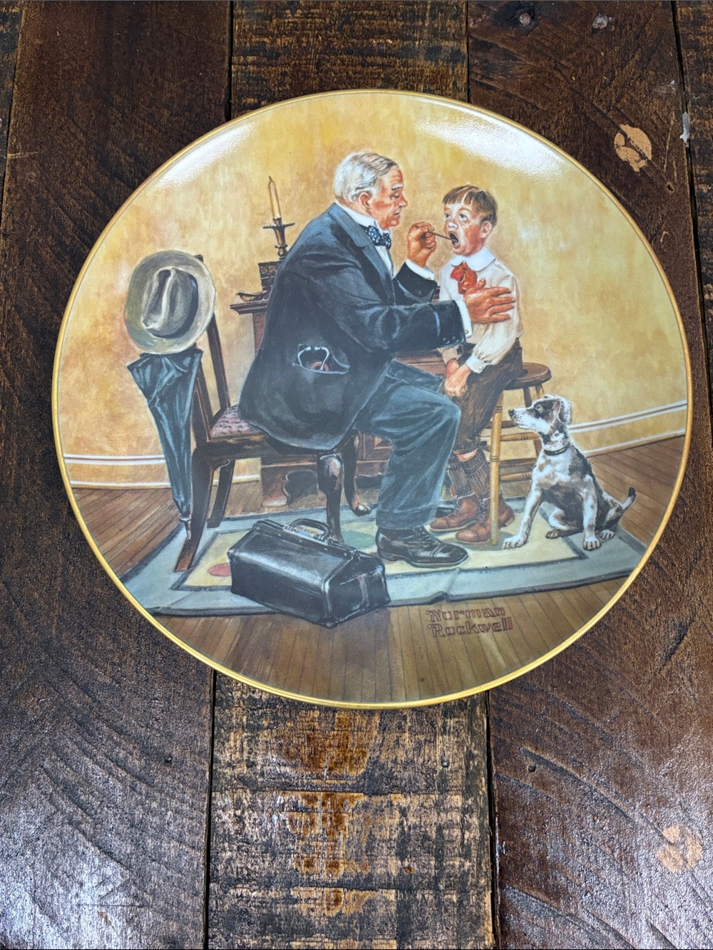 Norman Rockwell “Country Doctor” Medical Visit Decorative Plate Numbered 1981
